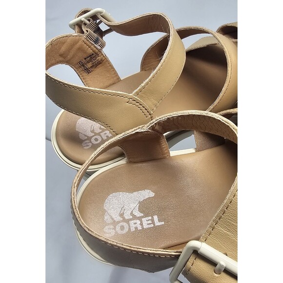 Sorel Joanie III Ankle Strap Sandals Sandals Platform Multi-Strap Tan 10 Chunky - Picture 10 of 14